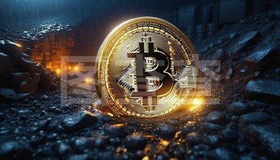 Interior of a cryptocurrency mining farm with rows of mining rigs