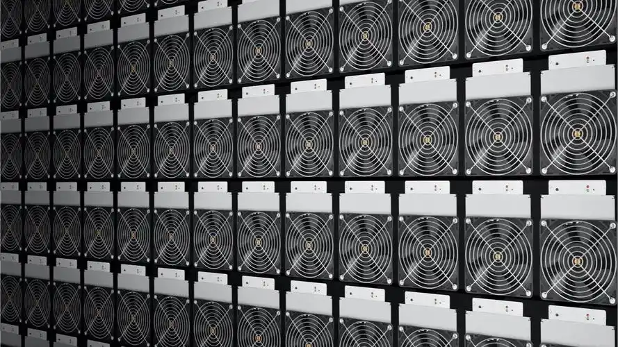 A bustling Canadian mining farm showcasing advanced mining rigs